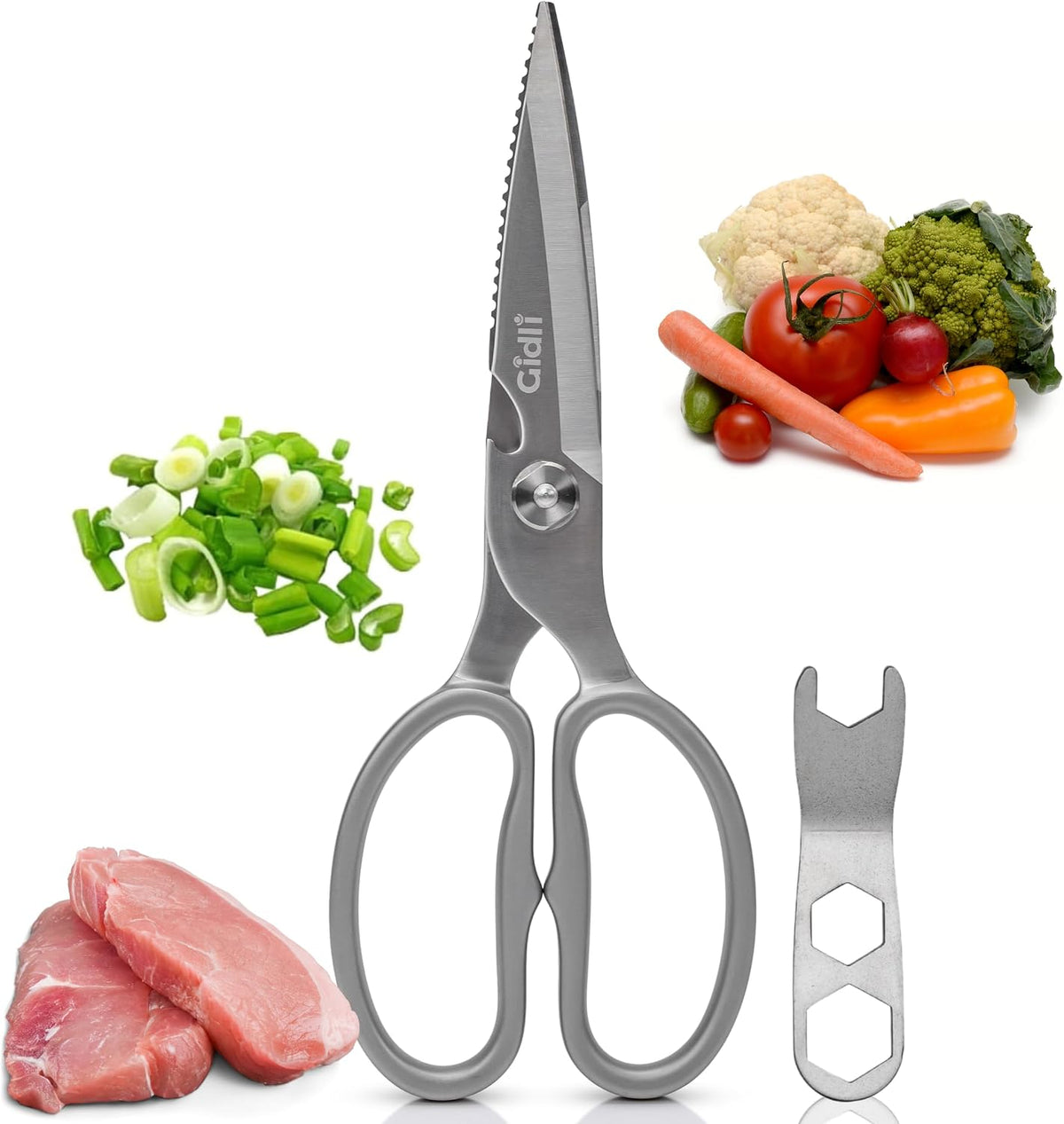 Premium Kitchen Scissors All Stainless Steel – Lifetime Replace. Warranty*