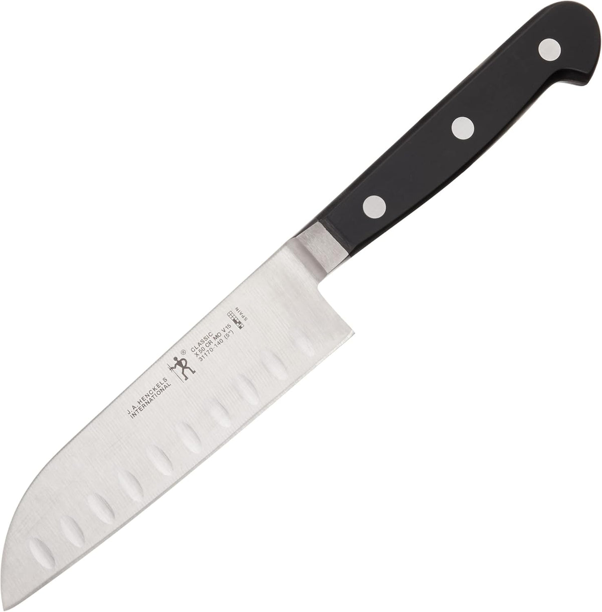 Classic Razor-Sharp Hollow Edge Santoku Knife 7 inch, German Engineered Informed by 100+ Years of Mastery