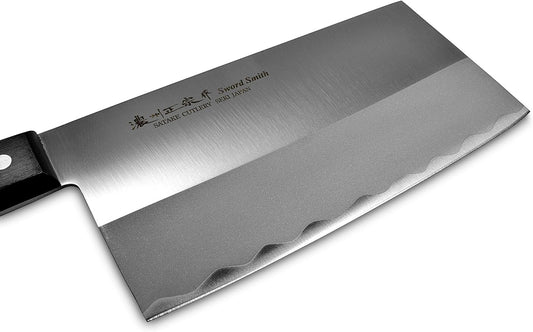 MASAMUNE Meat Vegetable Cleaver 7.1" Stainless Steel Butcher Knife | 180mm Professional Butcher Knife Seki Japan POM Handle, 7.1 inch (180mm)