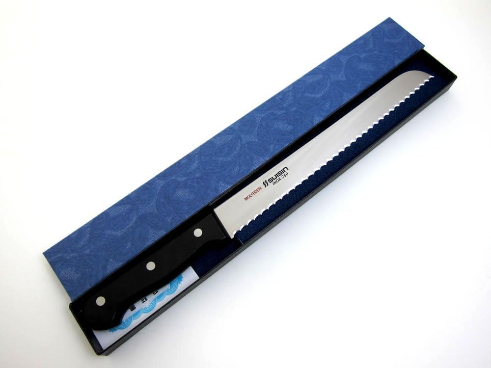 .com Suisin Inox Western-Style Knife Series, Genuine Sakai-Manufactured, Inox Steel 9.8" (250mm) Bread Knife