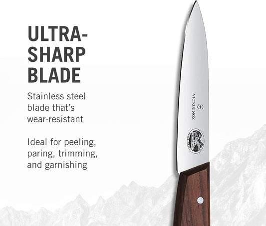 Rosewood Paring Knife - Premium Kitchen & Home Essentials - Cooking Knife Cuts Fruits & Vegetables with Ease - Wood Handle, 3.25"