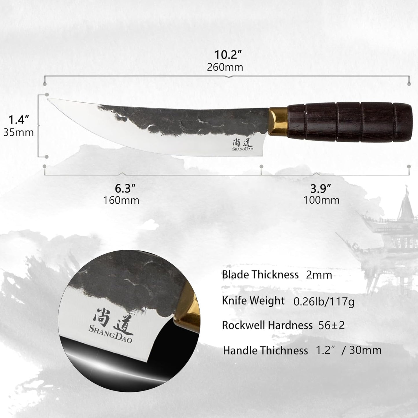Japanese Nakiri Chef Knife 7 Inch, Professional Nakiri Knife, High Carbon Stainless Steel Hand Forged Vegetable Kitchen Knife, Sharp Meat Cleaver Kitchen Knives, wood Handle and Gift Box