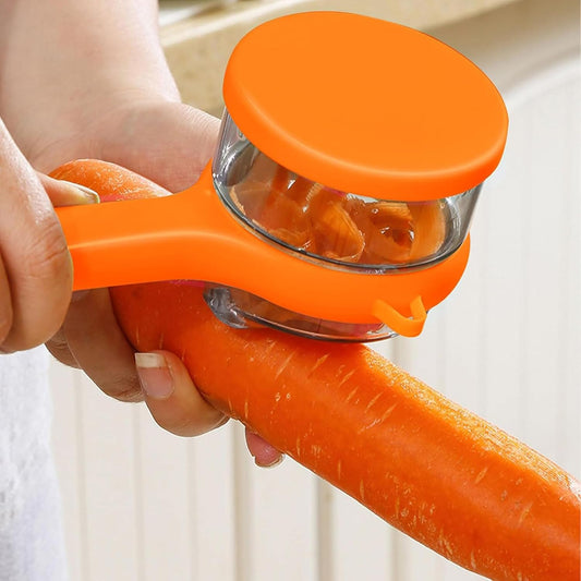 Double-Sided Stainless Steel Peeling Knife With Storage Box (Green) | Vegetable Fruit Peeler Container, Vegetable Peelers for Home Kitchen, Double-Sided Stainless Steel Multi-Function Peeler