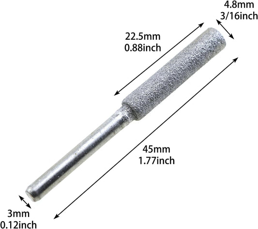 8-Piece Diamond Chainsaw Sharpener Set 3/16" Titanium Coated Sharpening Stones High Hardness Diamond Grinding Wheels for Electric Chainsaw Sharpener (3/16"/4.8mm)