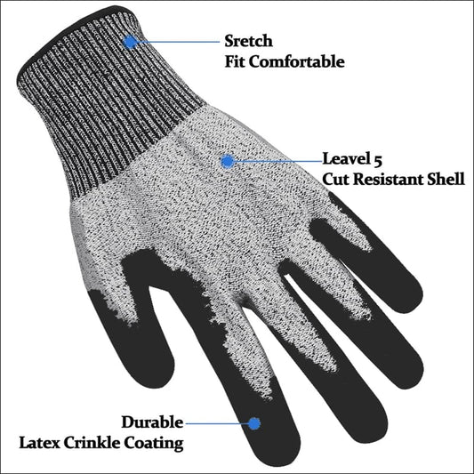 Cut Resistant Nitrile Gloves and Sleeves with EN388 Level 5 Protection