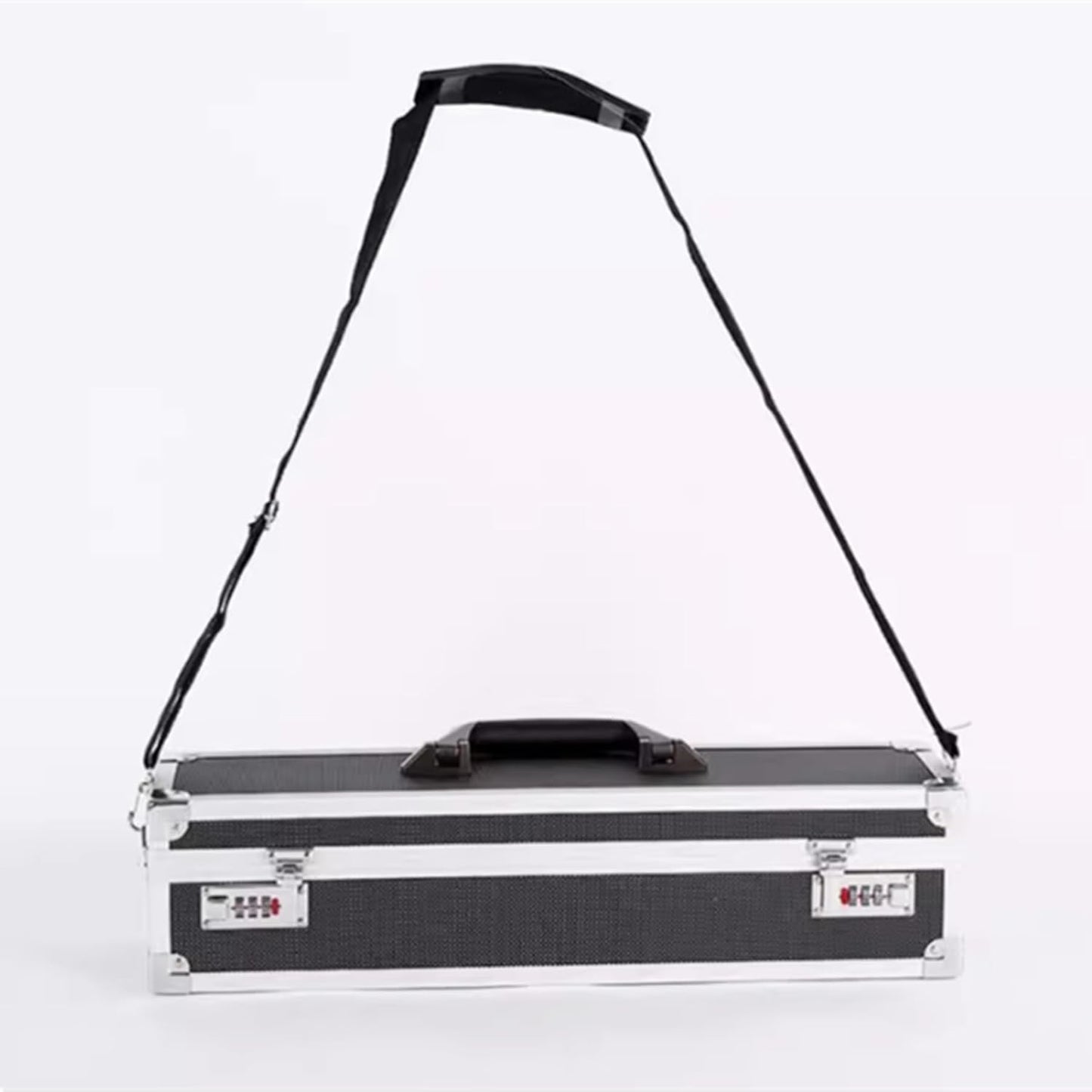 Chef’s Knife Case Aluminum Hard Case with Dual Combination Locks Cultery Carrier Portable Knife Organizer Block Holders Protectors With 8 Slots Can Hold Home Kitchen Knife Tools Up To 17.5”