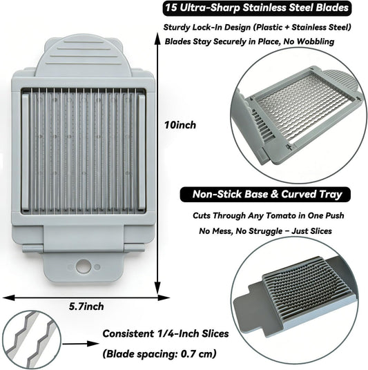 Tomato Slicer Manual | Stainless Steel, Mushroom, Avocado, Ham and Egg Cutter, Home Use
