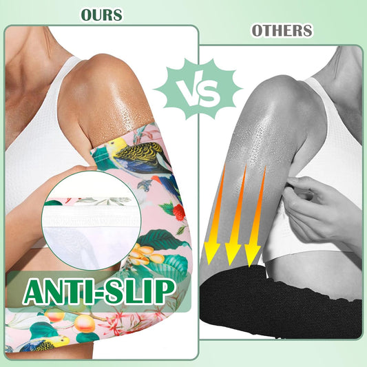 4 Pairs Gardening Sleeves Anti-Slip Arm Protection with Thumb Hole Sun Sleeve Cooling Arm Sleeves for Women Men Outdoor