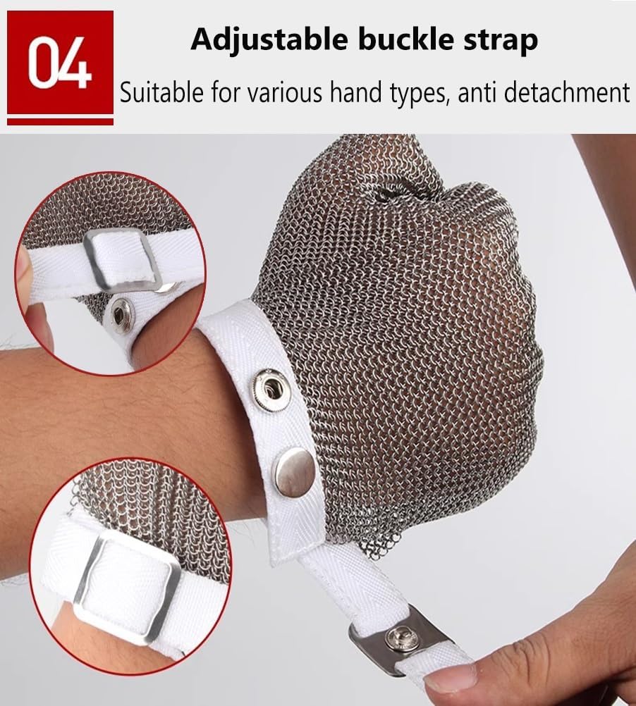 Cut Resistant Chainmail Glove, Left Right Hand Universal, Oyster Shucking Kitchen Mandoline Chef Slicing Fish Fillet (Size : M/A Pack of one)