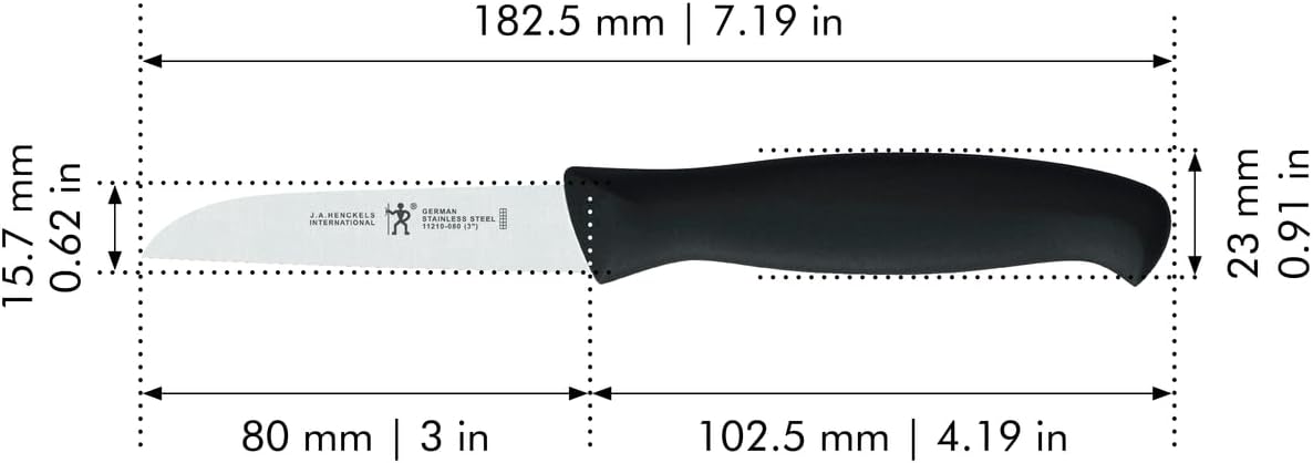 J.A International Accessories Paring Knife Set, 3-piece, Black