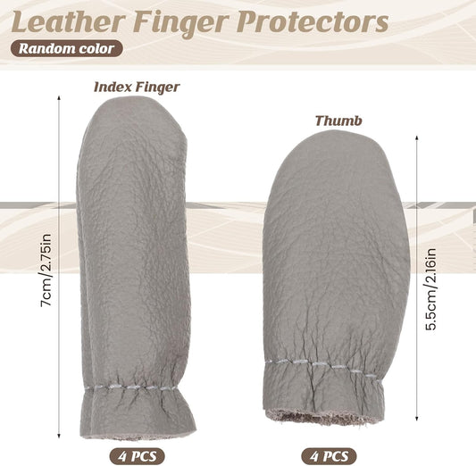 4 Pairs Needle Felting Finger Guards Felting Finger Protector Embroidery Crochet Protector Fingers Thumb Protection Thimble Guards Tools Needlework Handmaking Thimbles Pads for Hand Craft Sewing