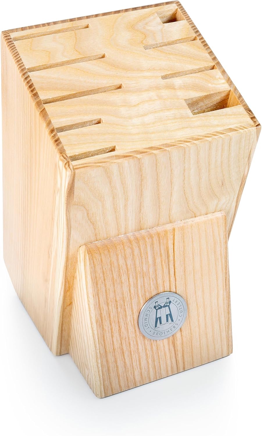 Hometown Oak Universal Knife Block, White Oak Storage Block with 9 Slots