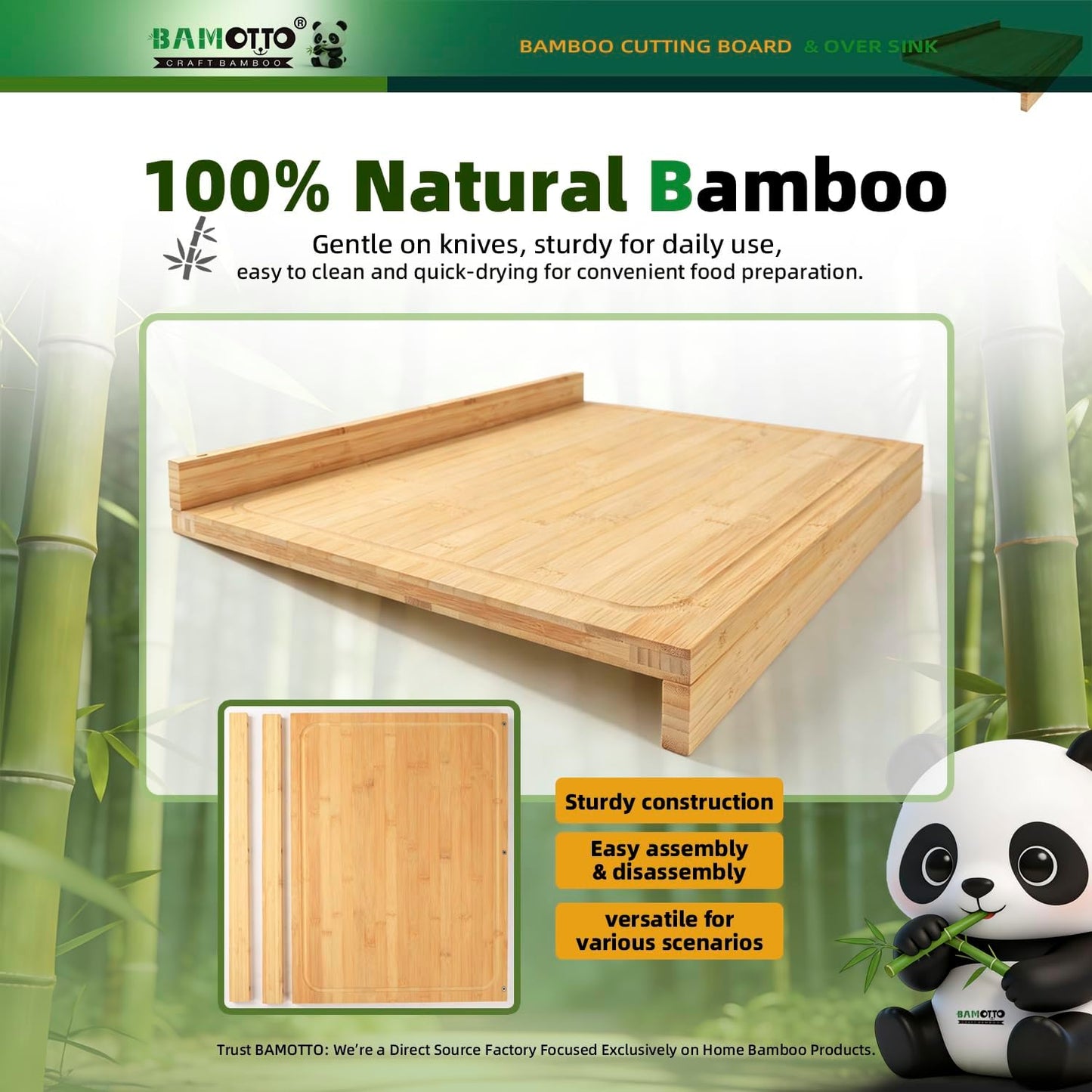 Extra Large Bamboo Cutting Board 24"x18"