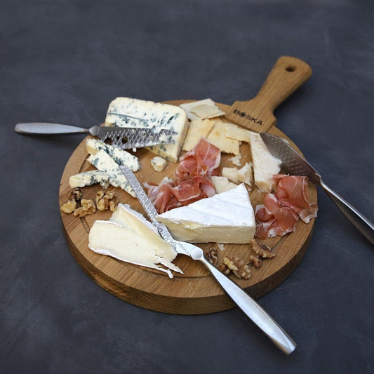 Stainless Steel Cheese 3 Knife Set - Great for Cheese - Multi-Purpose Cheese Slicer - Handheld Slicer - Silver Non-Stick - Dishwasher Safe - For Kitchen Cooking