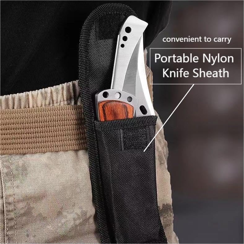 Long Blade Pocket Folding Knife - Sharp Survival Work Knives-Foldable Large Knife with Rosewood Handle,Gift for Dad Husband,for Hunting,Hiking,Camping (1 Knife)