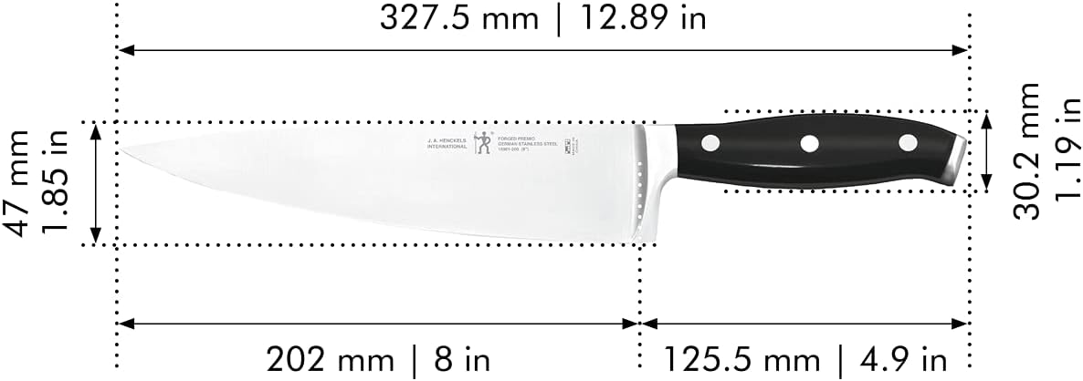 Forged Accent Razor-Sharp 8-inch Chef's Knife, Black, German Engineered Informed by 100+ Years of Mastery