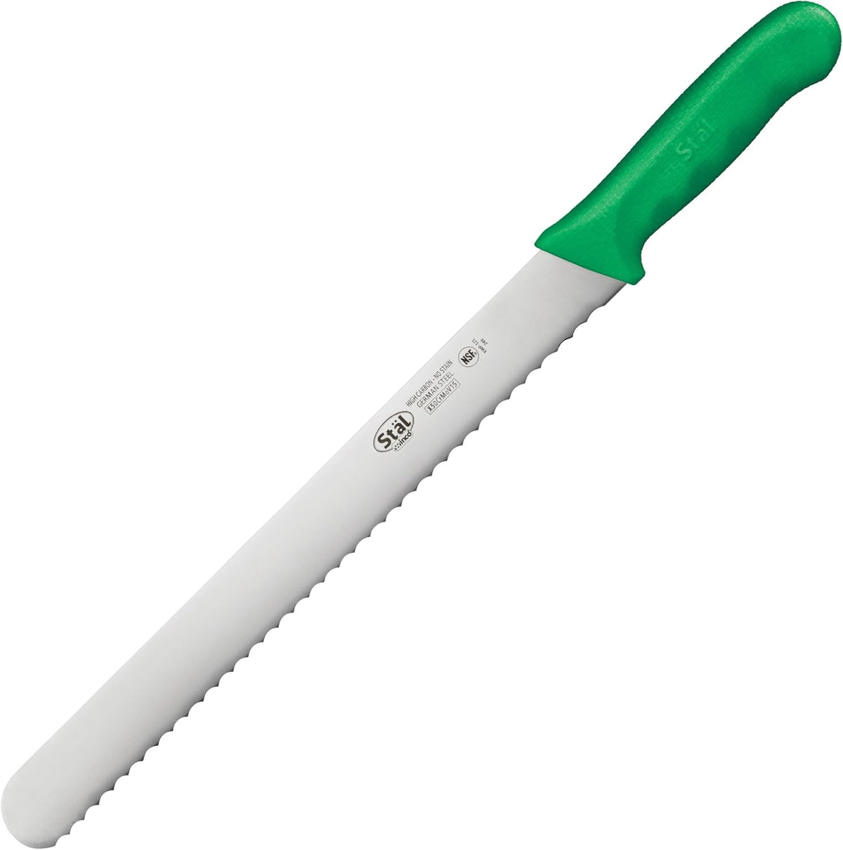 12" Wavy Edge Slicer, Green PP Hdl, Straight