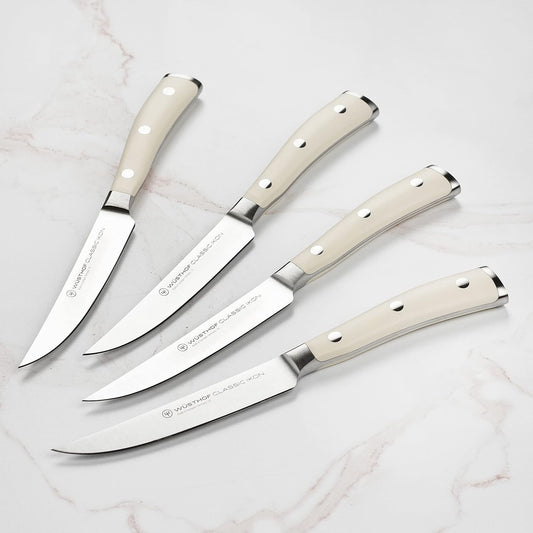 Wusthof Classic Ikon Creme Steak Knife Set with Wood Case (4 Piece)