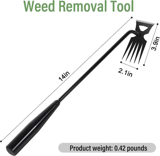 Weed Remover Tool,Garden Weed Tool, Portable Garden Weeder Tool for Vegetable Gardening Backyard Farm Planting & Weeding (Black Handle)