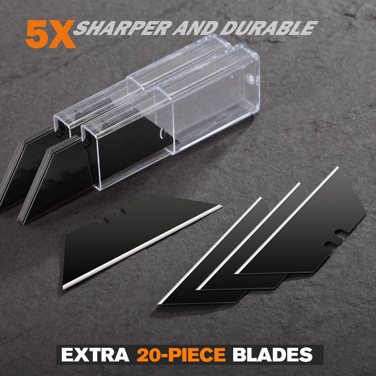 Box Cutter, Utility Knife with Blade Storage, 18 Blades