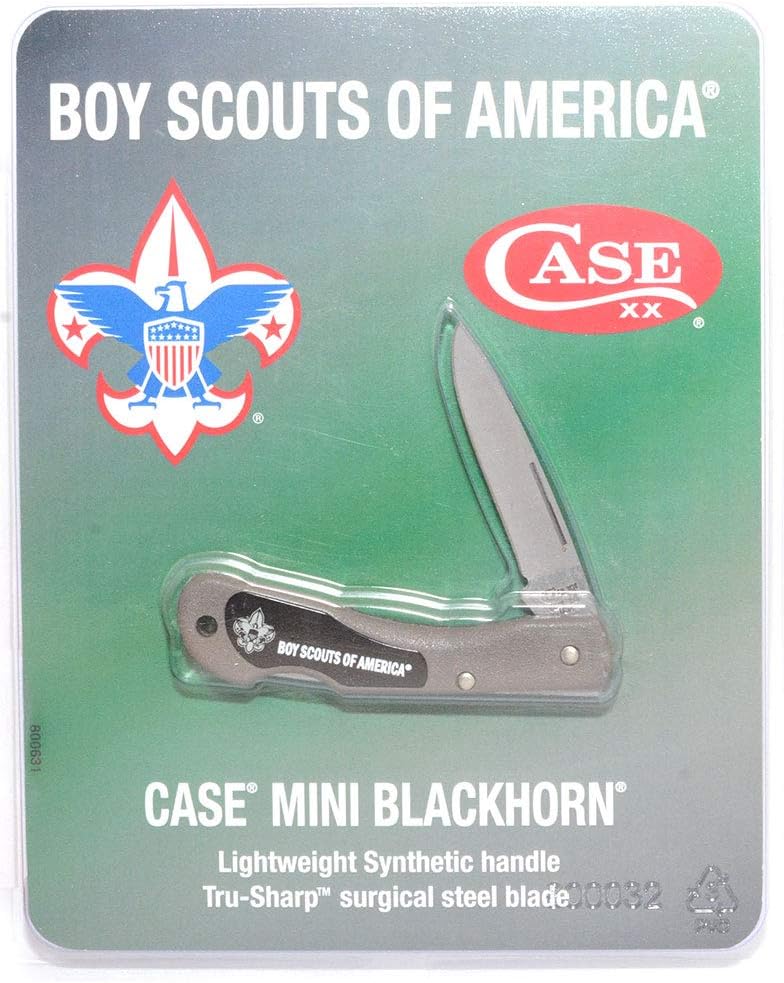 Case Cutlery 00253 Lightweight Mini Blackhorn Pocket Knife with Stainless Steel Blade, Black Synthetic