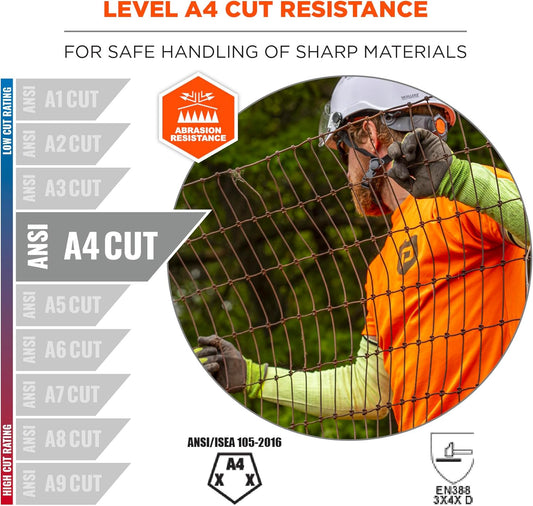 ProFlex 7941 Cut Resistant Protective Arm Sleeve, Cut Level A4, Pair, Lime, 22 Inch