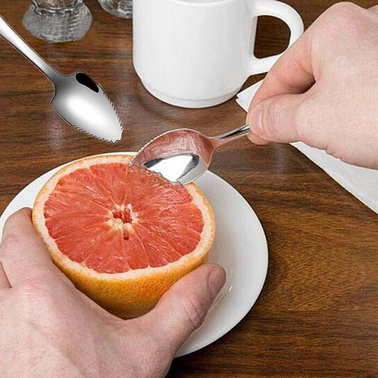 Grapefruit Spoons 5 Pieces Set, 4 Stainless Steel Grapefruit Spoon and 1 Grapefruit Knife with Serrated Edge, Grapefruit Utensil Tool for Kiwi, Dessert, Apple, Citrus