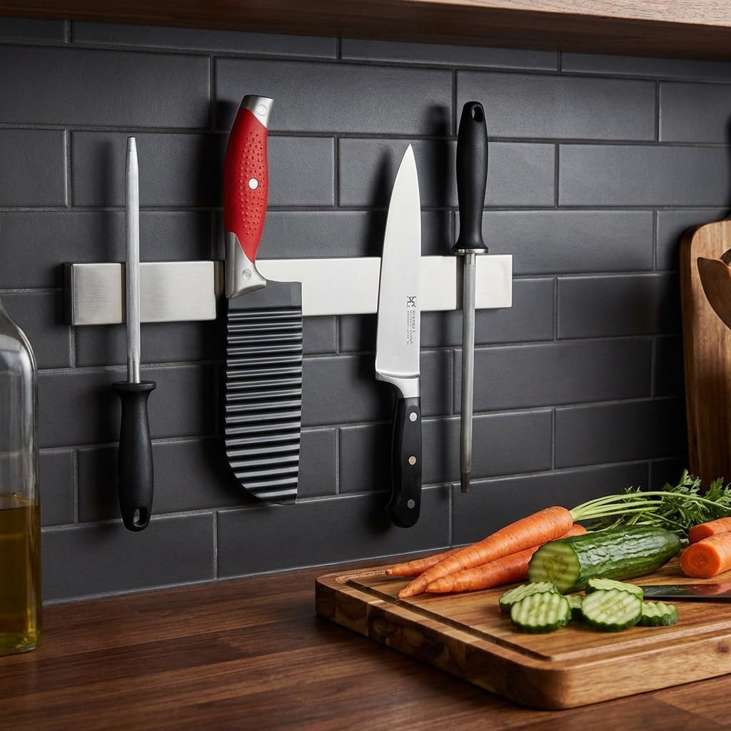 Crinkle Cut Knife, HIA Crinkle Cutter for Veggies, French Fry, Potato, Cucumber, Carrot and Fruit, Stainless Steel Wave Fries Cutter Slicer With Stylish Rubber Handle, Dishwasher Safe