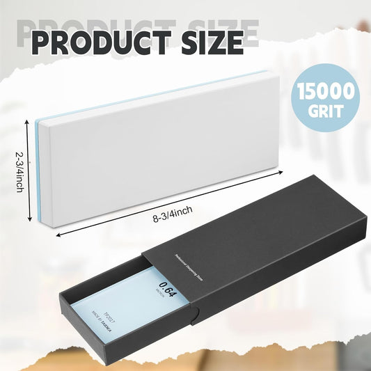 15000# Glass Whetstone Knife Sharpening Stone 2 3/4" W x 8 3/4" L Sharpening Stone Whetstone Grit Single Side 0.2" Thick Wet Honing Knife Sharpener Oilstone for Straight Razors Plane Blades