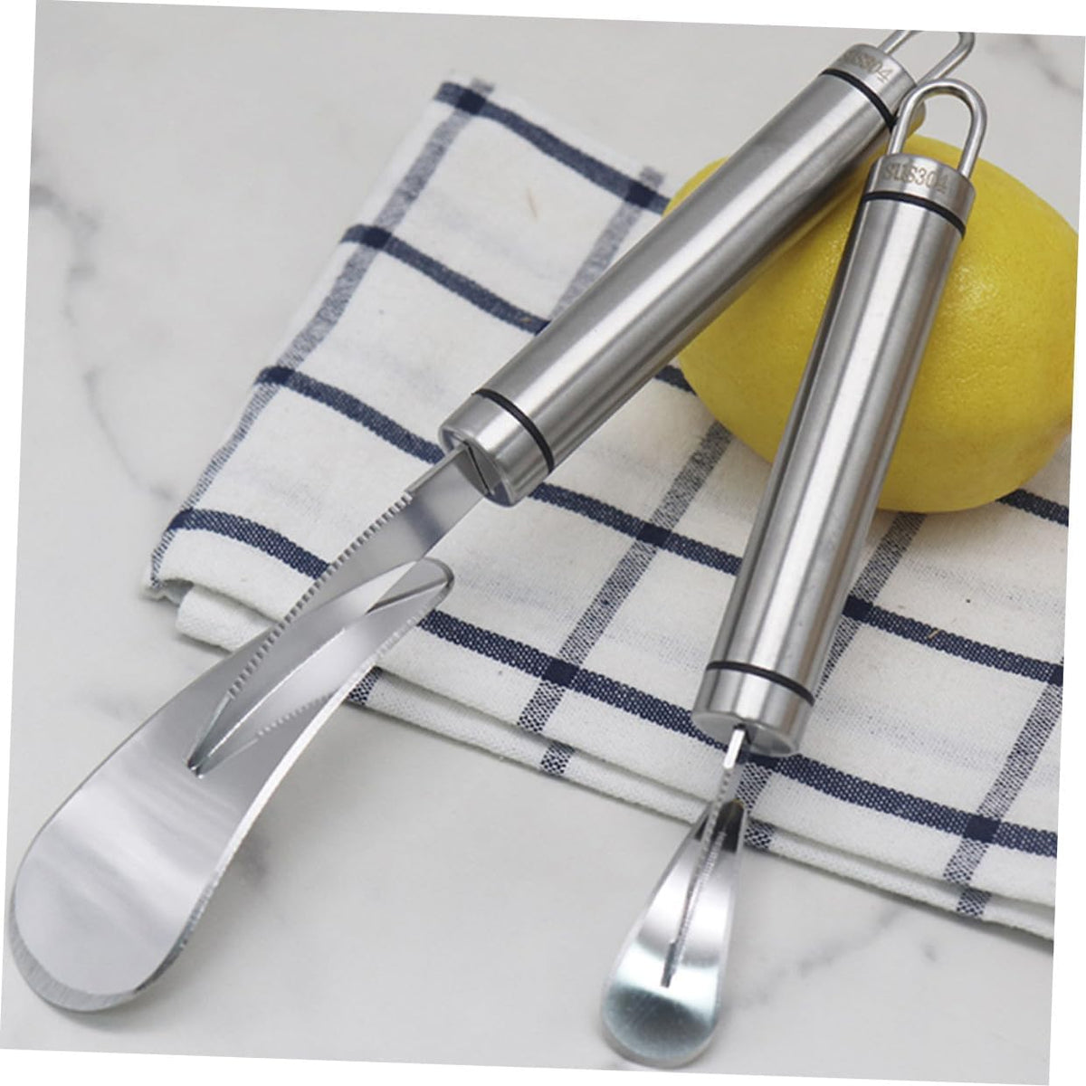 2pcs Citrus Peeler Set with 304 Stainless Steel Orange and Grapefruit Knives Multifunctional Fruit Peeling Tools for Kitchen and Home Use