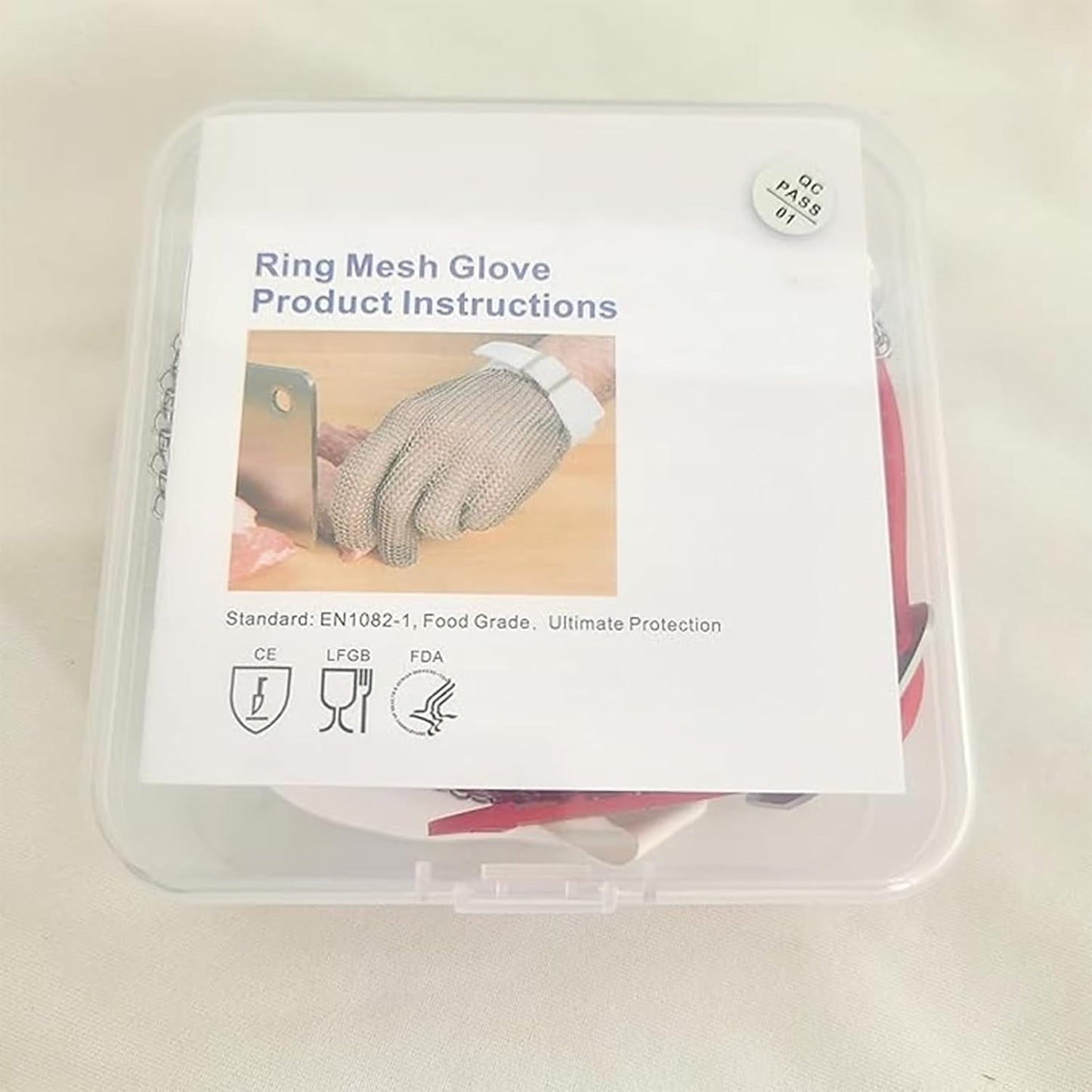 Cut Resistant Glove Food Grade Stainless Steel Chainmail Glove for Ultimate Cutting Protection Meat Cutting Oyster Shucking (L)