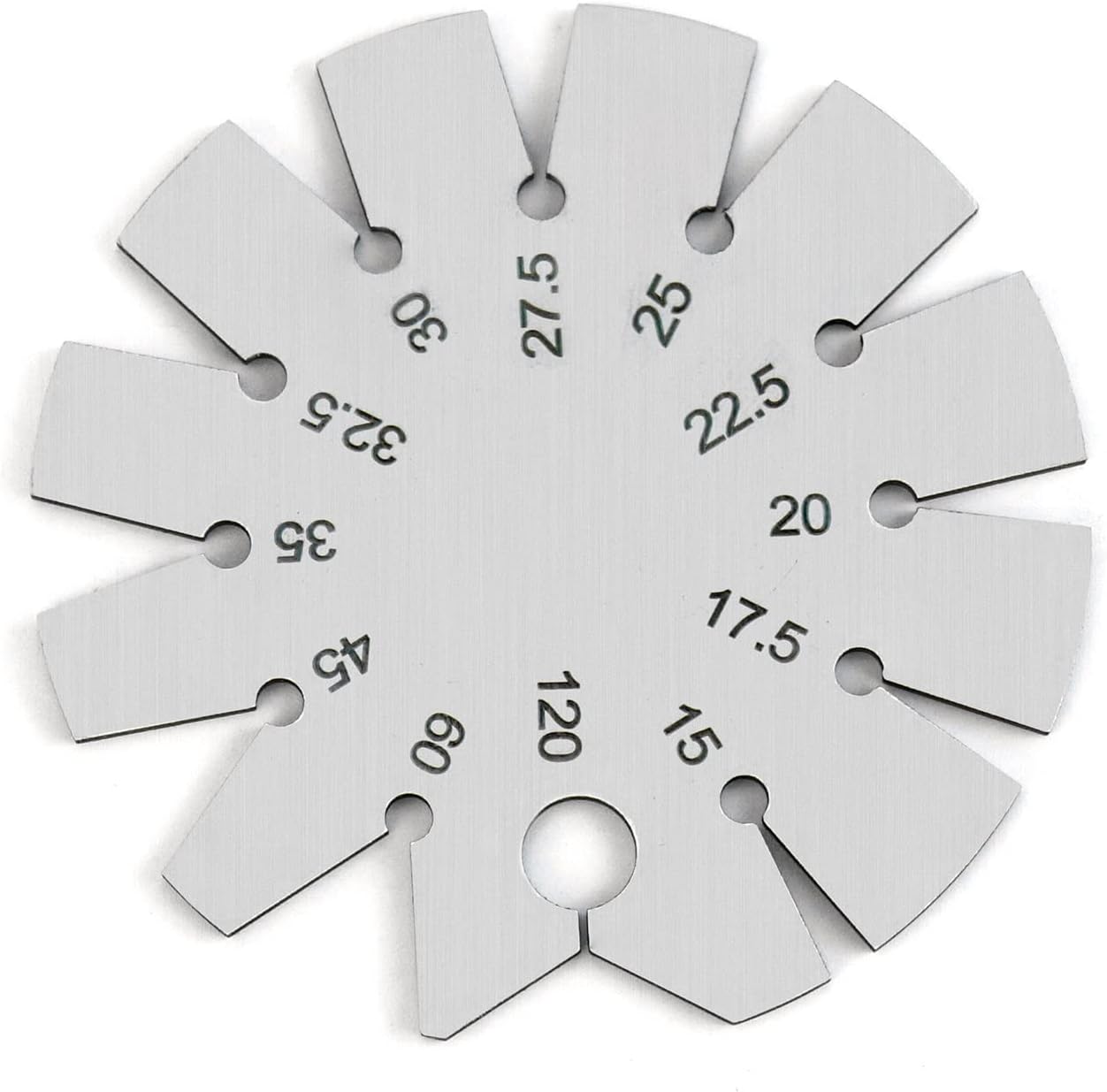 Bevel Gauge, Stainless Steel Axe Angle Gauge Round Shape Knife Angle Finder 15-120 Degree for Measuring Knife Angle