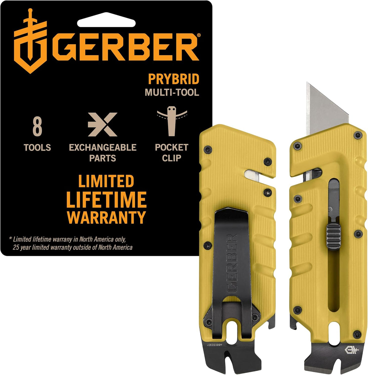 Prybrid Pocket Knife Multitool 8-in-1 Box Cutter, Bottle Opener,Blue