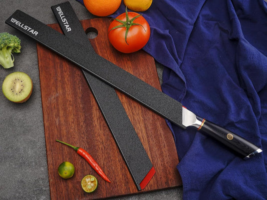 Knife Edge Guards Set, 2 Piece 14 Inch Universal Blade Covers, BPA Free ABS Protective Long Blade Sheaths, Non-Scratch Felt Lining Brisket Knives Covers (Knives not included)