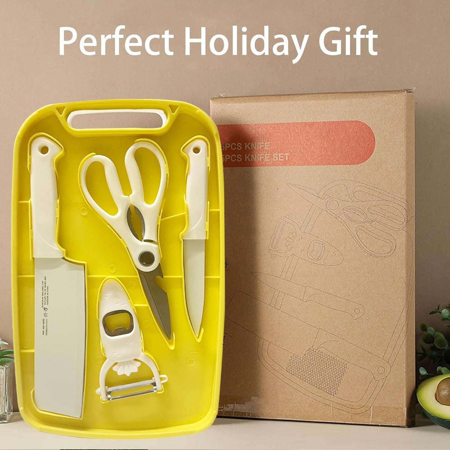 Knife and Cutting Board Set for Camping Travel College,Green