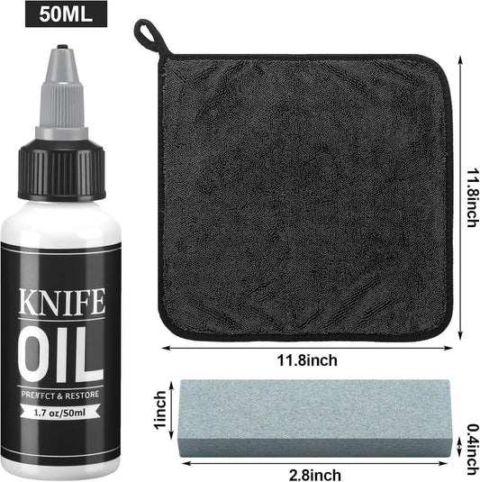 108 Pcs Knife Oil Rust Eraser Kit Includes Rust Remover Sword Maintenance Oil Microfiber Cloth Black Gloves Cotton Swabs for Carbon Steel Blade, Cleaning, Protection and Lubricant Care Set