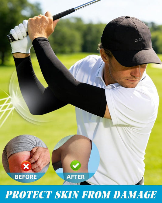 Cooling Compression Arm Sleeves for Men Women,UPF50 UV Sun Protection Sleeves for Work Sport Tattoo Cover Up
