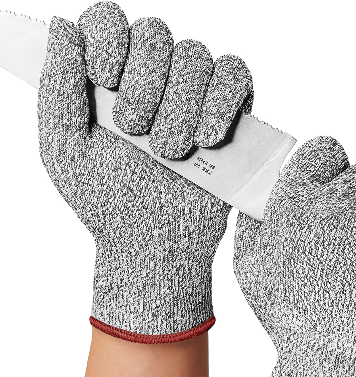 Cut Resistant Gloves Food Grade Level 5 Protection, Large | Level 5 cut resistant, food grade, HPPE blend, glass fiber, meat cutting, oyster shucking, fish filleting, washable