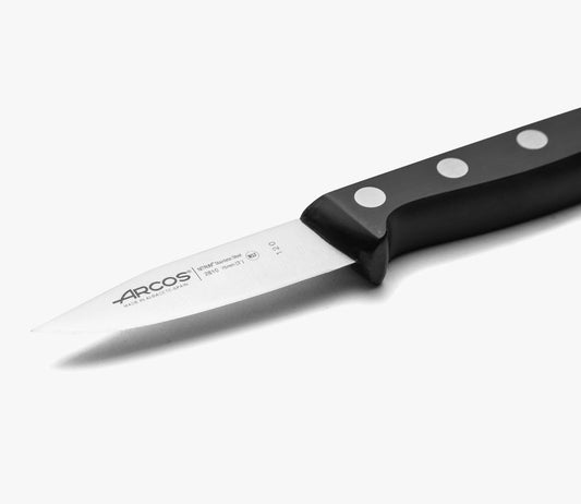 Rivet Paring Knife 3 Inch Stainless Steel. Kitchen Knife for Peeling Fruits and Vegetables. Ergonomic Polyoxymethylene Handle and 75mm Blade. Series Universal. Color Black