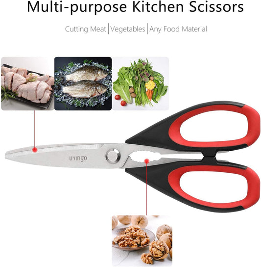 Kitchen Scissors Heavy Duty, 8.5 inch Dishwasher Safe Ultra Sharp Premium Heavy Duty Kitchen Shears, Multi Purpose Cooking Scissors Stainless Steel