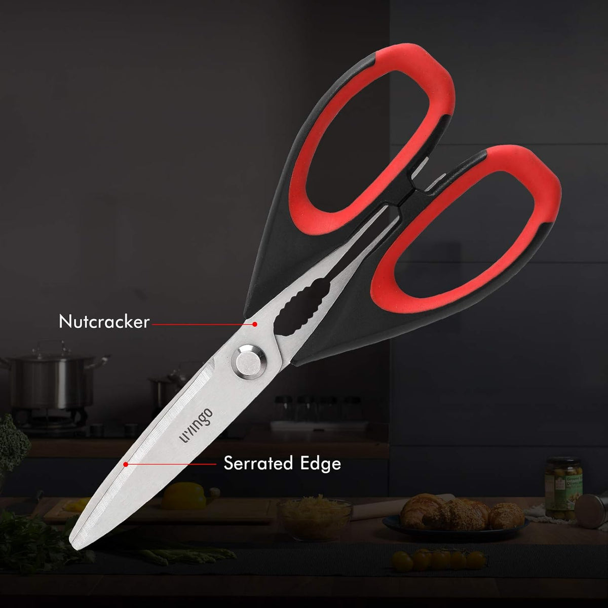 Kitchen Scissors Heavy Duty, 8.5 inch Dishwasher Safe Ultra Sharp Premium Heavy Duty Kitchen Shears, Multi Purpose Cooking Scissors Stainless Steel