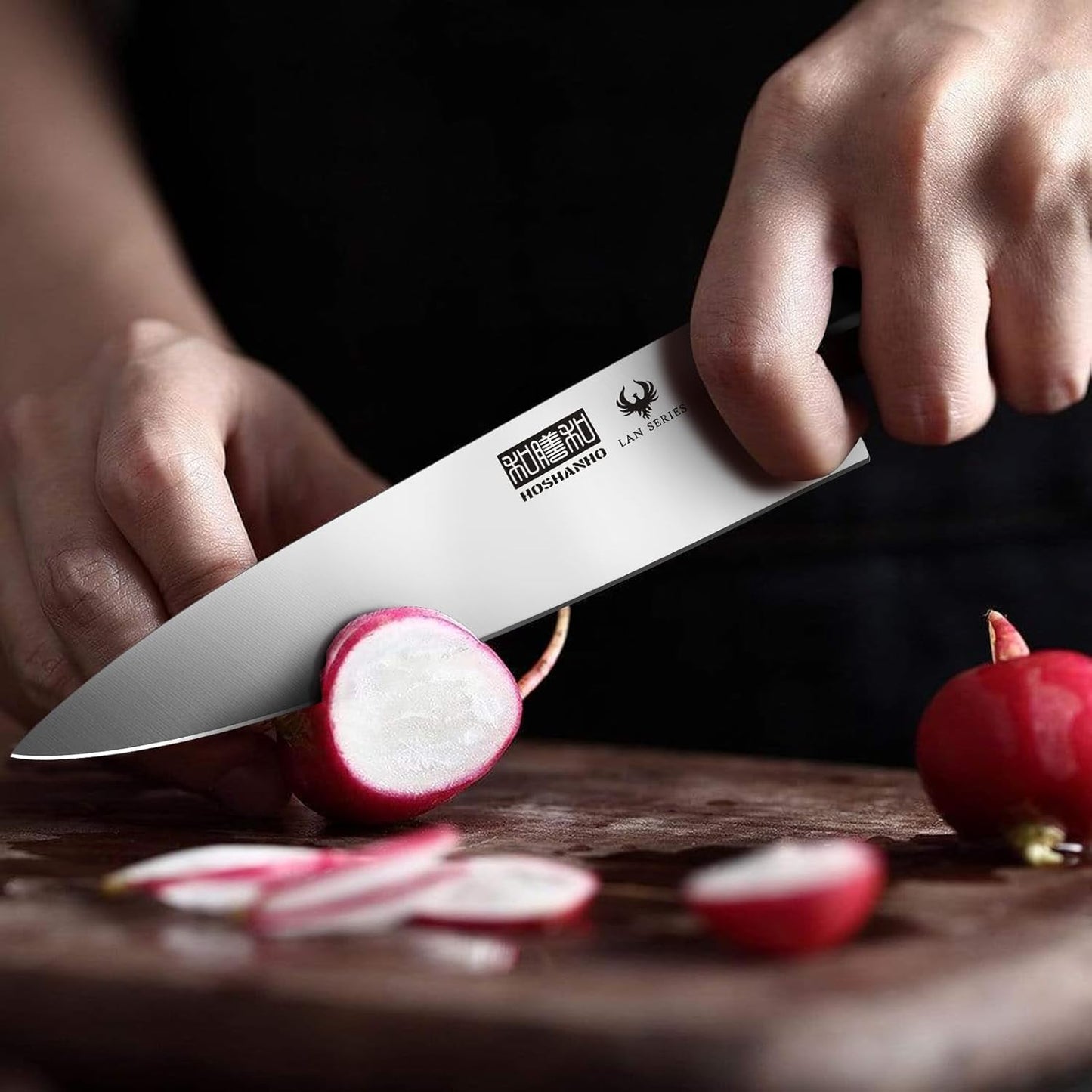 7" Chef Knife,Razor-Sharp Santoku Knife with Ergonomic Wood Handle | Professional Kitchen Cooking Knife with Japanese High Carbon Steel,15° Edge & 60 HRC Blade, Ergonomic Grip Design, Ideal Gift