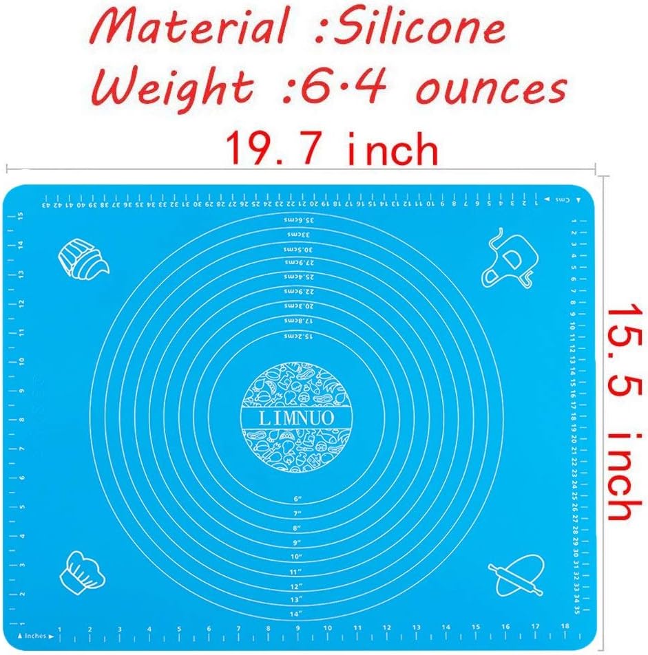 Silicone Baking Mat, Extra Thick Large Non Stick Pastry Mat Sheet for Dough Pie Crust Rolling Mats (Brown, M-16''(W)*20''(L))
