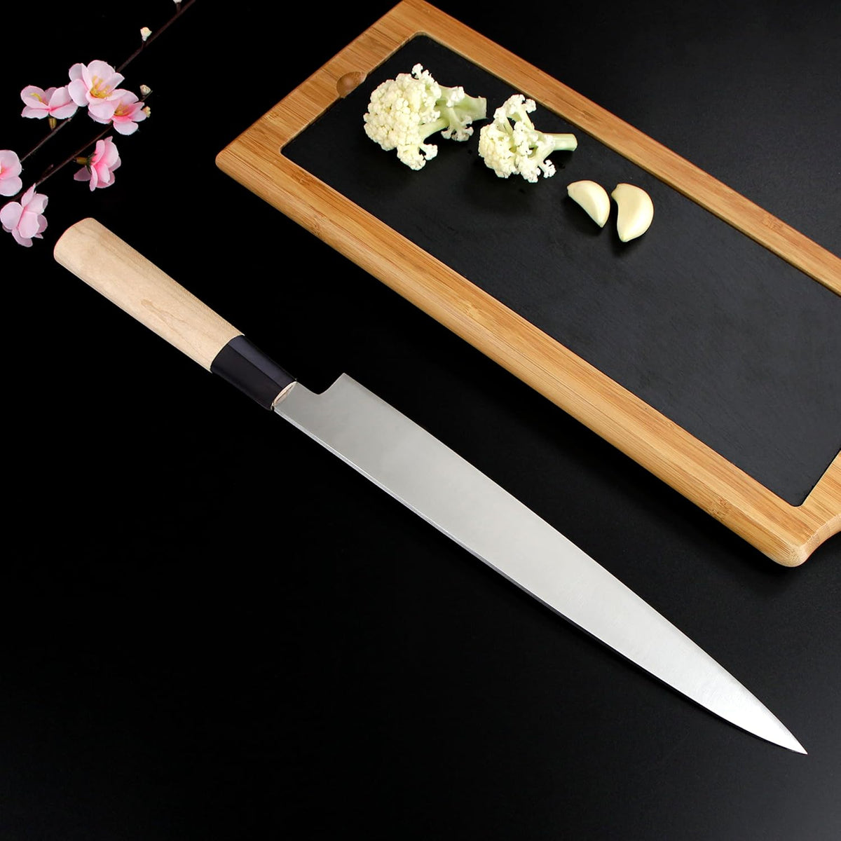 Left Handed 4pcs Knife Set GYUTO Sashimi Sushi Knife Sets for Left Handed, Fish Filleting Chef Knife for Kitchen German Steel Blade & Traditional Wooden Handle