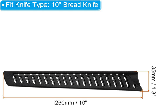 PP Safety Knife Cover Sleeves for 10" Bread Knife, 2 Pack Knives Edge Guard Blade Protector Universal Knife Sheath for Kitchen, Black