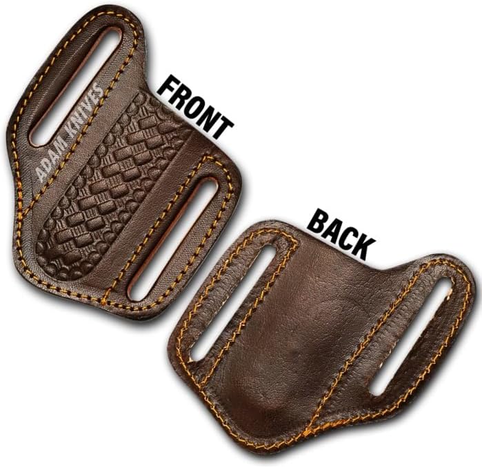 Leather Pocket Knife Sheath For Belt, Slanted Sheath, Tooled Leather Sheath, Beautiful Folding/Trapper Knife Cover 100% Real