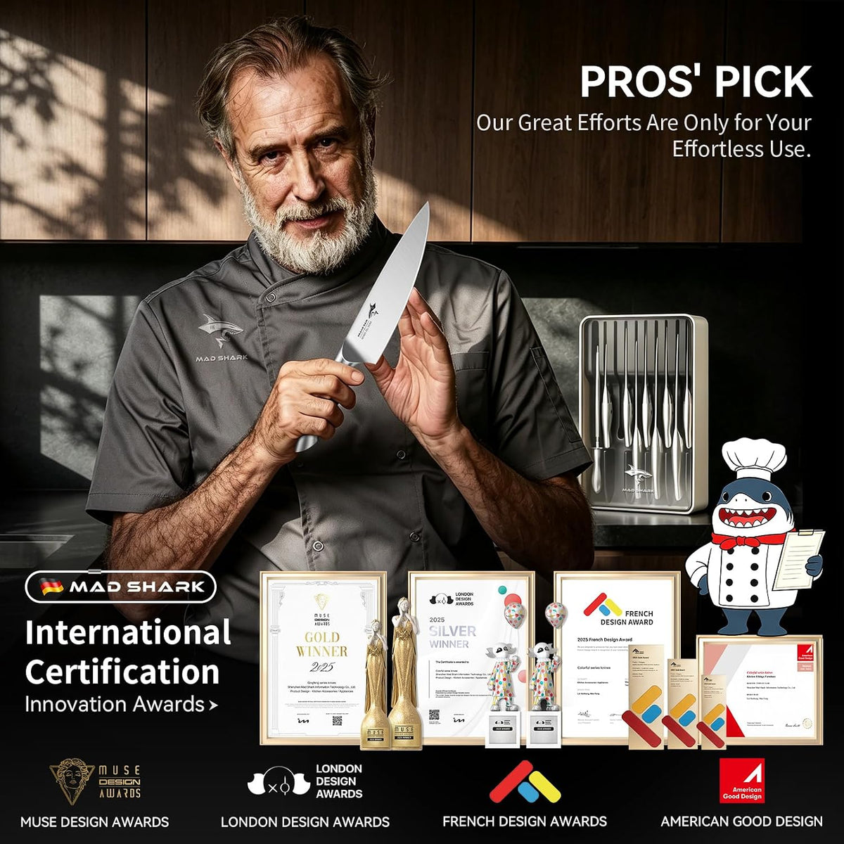 Kitchen Knife Set,5PCS High Carbon Stainless Steel Chef Knife Set
