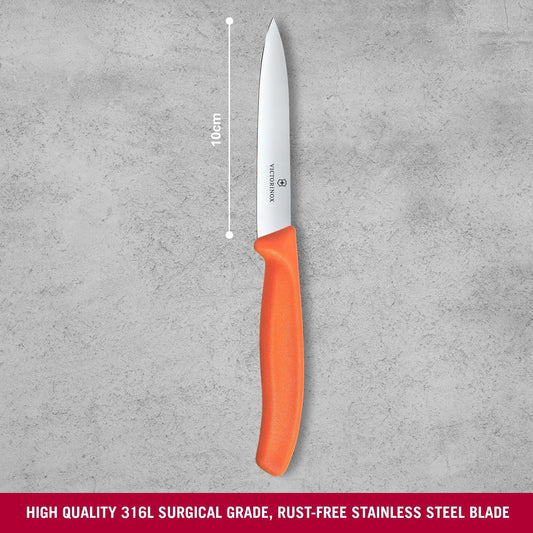 Swiss Classic 4 Inch Straight Edge Paring Knife - Orange