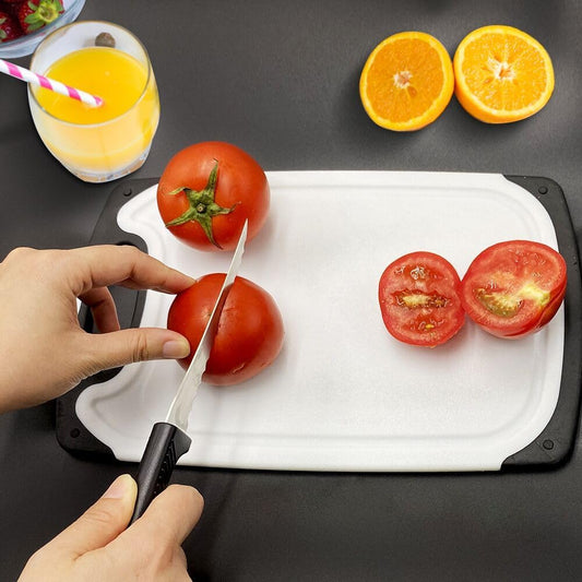 2Pack 5" Serrated Tomato Knife with Non-slip Handle - German Steel Blade Tomato Slicer| Ultra-Sharp Stainless Steel Kitchen Knives for Slicing Tomatoes, Onions & Soft Fruits | Dishwasher Safe
