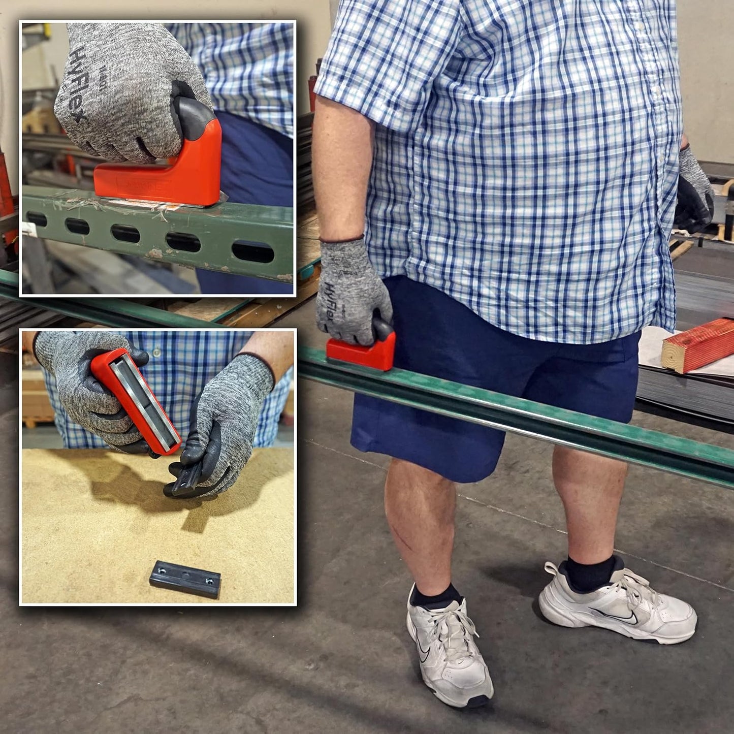 Strong Magnet with Ergonomic Handle - 100 lb Pull Force, Red, 07501